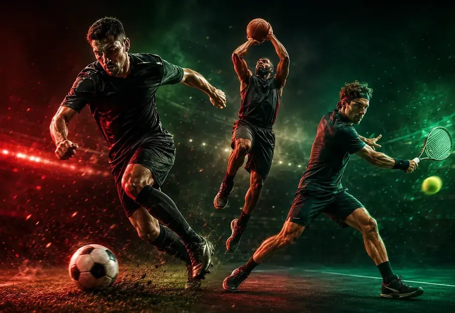 Multiple sports betting markets with dark background